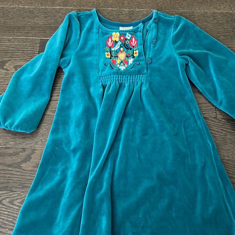 Hanna andersson velour long sleeve dress